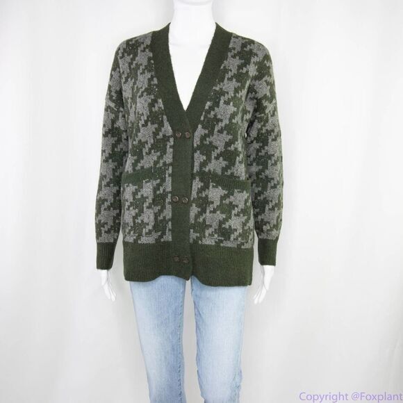 Madewell‎ Allston Double-Button Cardigan Sweater in Houndstooth, size S - Picture 13 of 16